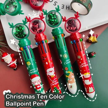 10 Цветов Гелевая ручка с Рождественским лосем, Милая Шариковая ручка Kawaii, Разноцветная Ручка для детей, Школьные Письменные принадлежности, Канцелярские принадлежности для офиса