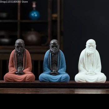 12,5 см Керамическая Статуя дхармы Бодхидхармы Китайская керамика/фарфор Дзен-Символ Украшения Домашнего Декора 0
