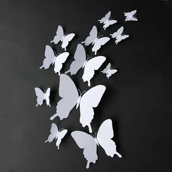 12шт Свадебная выставка бабочек, фотография бабочек может быть окрашена, украшение стен бабочками из ПВХ, 3d паста для стен бабочками 0