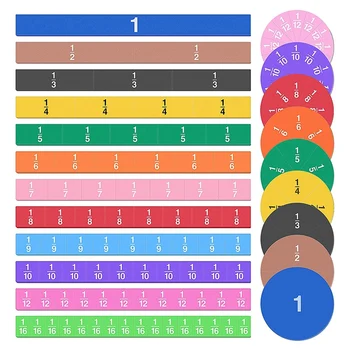 134 шт. Магнитные плитки с дробями и круги с дробями -Математические манипуляции для дошкольного образования, образовательный набор для начальной школы