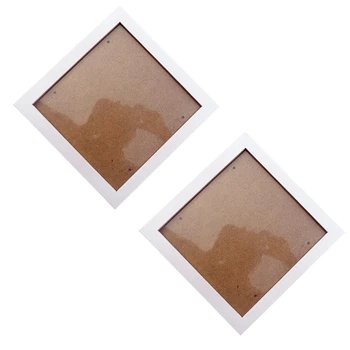 2X Квадратная фоторамка из толстой сосны, настенная рамка для фотографий (белая, 6 дюймов)