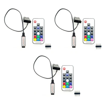 3-кратный контроллер светового эффекта компьютерного вентилятора, 5 В 3-контактный/12 В 4-контактный RGB-проводное управление оборудованием/пульт дистанционного управления с включением/выключением