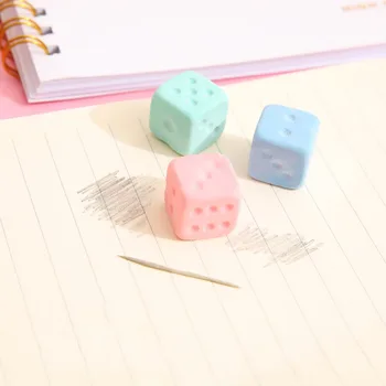 3 шт./кор. Креативный ластик для кубиков для карандаша, мини-цветной ластик для сковородки, инструмент для чистки канцелярских принадлежностей для школьников, студентов Kawaii 3