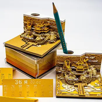 3D Календарь Блокнот Для Заметок Tiantan Dragon Notes Paper Art Художественный Блокнот Для календаря Оригинальные Поделки Вычурные Блокноты Новогодние Праздники 1