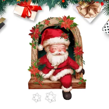 3D наклейки на стены Санта-Клауса, Декоративные наклейки Санта-Клауса, Водонепроницаемые принадлежности для атмосферы Гостиной, кухни, кабинета.