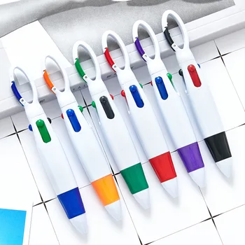 50 шт. / лот, Альпинистская пряжка, четырехцветная шариковая ручка для прыжков, портативная карманная ручка с возможностью печати пользовательского логотипа, рекламная подарочная ручка