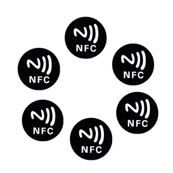 6ШТ Черная Антиметаллическая Наклейка NFC Ntag213 Бирки NTAG 213 Металлические Этикетки Значки Новые