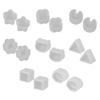 8 Пар / компл. силиконовых форм из УФ-смолы, сделай САМ, Кристаллическая Эпоксидная форма, Форма для изготовления маленьких сережек-гвоздиков H8WF