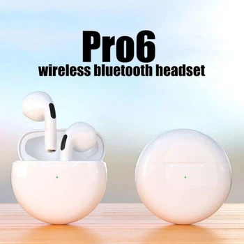 Air Pro 6 TWS Беспроводные Наушники с микрофоном Fone Bluetooth Наушники Спортивная Гарнитура для Бега для Apple iPhone Xiaomi Pro6 Наушники 0