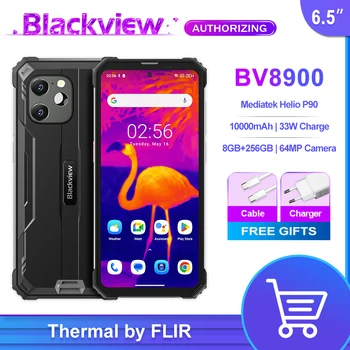 Blackview BV8900 Прочный Телефон Android 13-16 ГБ 256 ГБ Мобильный Телефон Thermal By FLIR® 10000 мАч Аккумулятор 33 Вт Быстрая Зарядка Мобильного телефона
