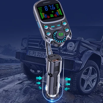 Bluetooth Автомобильный Комплект Прикуриватель Громкой Связи FM-Передатчик AUX Аудио Беспроводной Автомобильный MP3-Плеер Быстрая Зарядка PD QC3.0 Автомобильное Зарядное Устройство