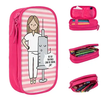 Enfermera En Apuros Пенал для медицинских ручек для медсестер, детские сумки для хранения, школьный пенал на молнии для студентов