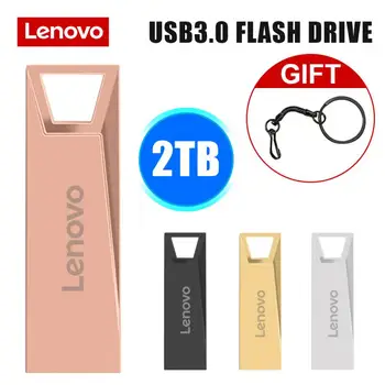 Lenovo 2 В 1 Металлическая Флешка USB 3.0 Stick 2 ТБ 1 ТБ Флэш-Диск Для Передачи Файлов Портативное Хранилище Флешка Для Планшетов Компакт-Диски