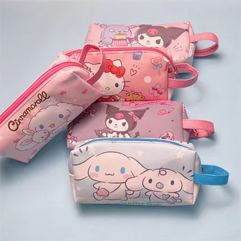 Sanrio Pu пенал для карандашей, студенческий пенал, Мультяшная Моя мелодия Куроми, Детская квадратная косметичка, сумка для хранения, пенал для девочек