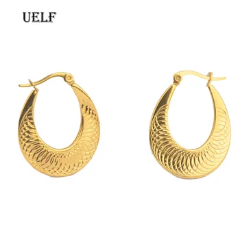 Uelf 2019 Панк Серьги-кольца диаметром 25 мм для женщин Эффектные серьги Модные ювелирные Аксессуары