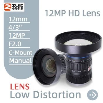 ZLKC 12MP 12mm Объектив с фиксированным фокусным расстоянием C-Mount 4/3 