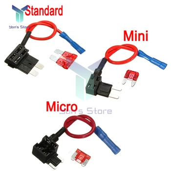 Адаптер для подключения держателя предохранителя Micro Mini Standard Micro V-ACS Blade Fuse с дополнительной схемой подключения, оснащенный держателем автомобильного предохранителя типа Plug-in Blade 0