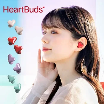Беспроводные наушники Bluetooth Наушники Heart Buds Женская модная розовая гарнитура TWS Игровые Студенческие наушники для девочек 0