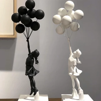 Горячая распродажа, скульптурные украшения для девочек Banksy Heals для летающих воздушных шаров, скульптура из смолы для девочек Banksy 0