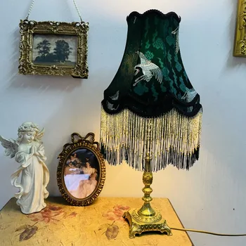 Декоративная настольная лампа из латуни в винтажном американском стиле, гостиная, французский кабинет, прикроватная теплая настольная лампа, все медное в ностальгическом стиле