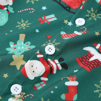 Детские Комплекты рождественской одежды для детей 1-5 лет, рубашка с длинным рукавом, Брюки, одежда из 2 предметов, осенне-весенние рубашки для мальчиков, Санта-Клаус на Рождество 5