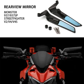 Для Ducati Monster 937 SP 2021 2022 2023 Мотоцикл Streetfighter V4 S V4S V2 Зеркало заднего Вида с Регулируемыми на 360 ° Зеркалами Заднего Вида