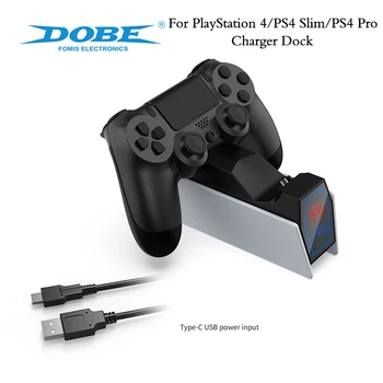 Для PS4 Беспроводная Ручка Контроллера Зарядное Устройство Док-станция Двойная Подставка для Быстрой Зарядки с Подсветкой Дисплея Для PlayStation 4 / PS4 Slim / PS4 Pro