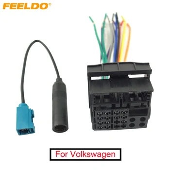 Жгут проводов автомагнитолы FEELDO 1Set с разъемом FRAKA Radio Anatenn для заводского компакт-диска Volkswagen OEM Radio # AM3144 0