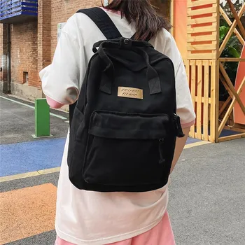 Женские дорожные рюкзаки EZONE, повседневные школьные рюкзаки для девочек-подростков на молнии, водонепроницаемая школьная сумка Soild цвета, Большая вместимость, женская школьная сумка 2
