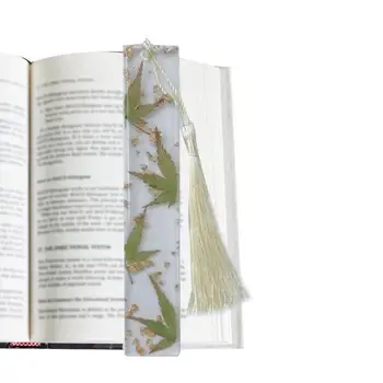 Закладка из засушенных цветов Прозрачные Закладки Маркер для страниц книги Прозрачные закладки С кисточками Аксессуары для книг Подарок для чтения