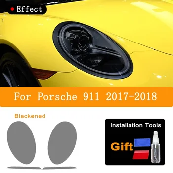 Защитная пленка для задних фар автомобиля Porsche 911 2011 2022 Дымчато-черная Прозрачная защитная наклейка из ТПУ