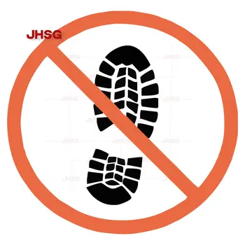 Здесь запрещено носить 1 шт. Персонализированные виниловые водонепроницаемые наклейки из ПВХ, наклейки, автомобильные наклейки, отпечатки обуви. 0