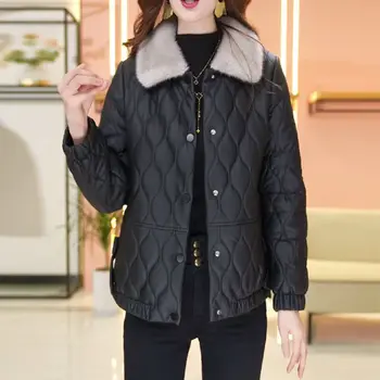 Зимние куртки Теплое пальто с длинным рукавом Парка Женская верхняя одежда С хлопчатобумажной подкладкой Модная одежда с квадратным воротником Однобортный T311