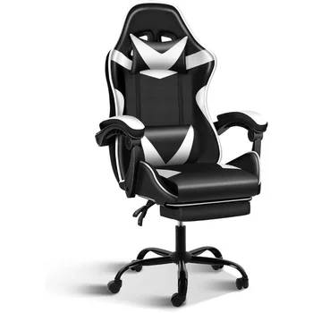 Игровое кресло с подставкой для ног, большое и высокое игровое кресло, офисное кресло с регулируемым поворотом в гоночном стиле