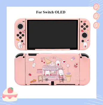 Каваи Для Nintendo Switch Розовый Чехол Защитный Мягкий Чехол Shell для Nintendo Switch OLED Консоль JoyCons Красочная крышка Съемная 0