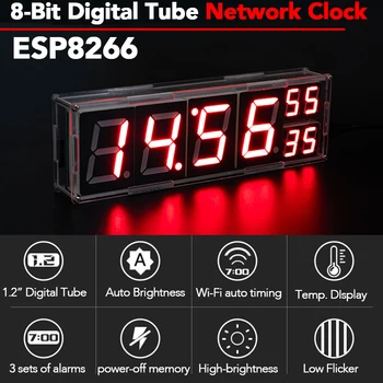 Комплект сетевых часов ESP8266 1,2-дюймовая 8-битная цифровая трубка для электронного производства 