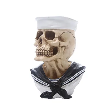 Креативный домашний декор Статуэтки моряка из смолы Художественная резьба Медицинская модель человеческого черепа для украшения дома на Хэллоуин