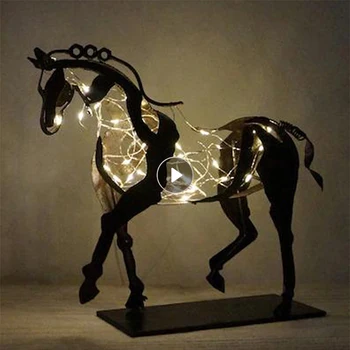 Креативный металлический трехмерный ажурный Адонис-скульптура лошади Horse Sculpture-adonis Настольные декоративные украшения Прямая продажа