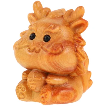 Крошечный деревянный резной талисман в виде дракона, статуэтка дракона, мини-фигурка дракона для поделок своими руками 0