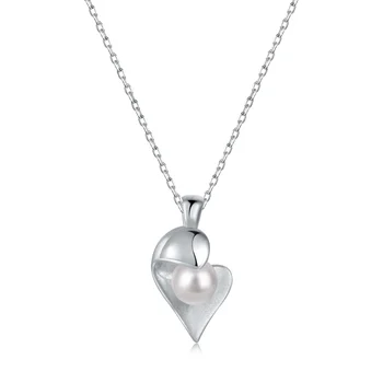 Кулон из серебра 925 пробы той же марки с жемчугом оригинального дизайна, белый натуральный жемчуг неправильной формы, ожерелье с простым дизайном Love