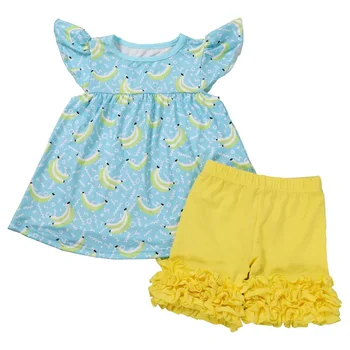 Лидер продаж, модная Летняя новая одежда для маленьких девочек, серая рубашка Wild Child с коротким рукавом, топ + брюки, детские костюмы
