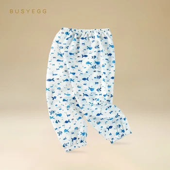 Милые маленькие морские рыбки, белые шелковые пижамные брюки для детей, мальчиков и девочек, домашние брюки из натурального шелка, летние тонкие, новый дизайн 2022 года