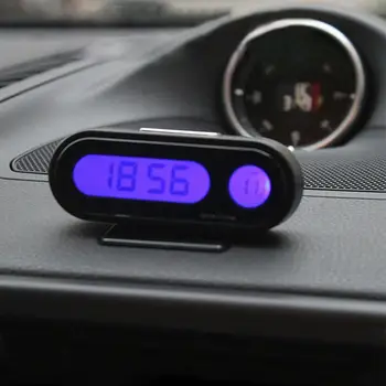Мини-электронные автомобильные часы, Часы с часовым механизмом, Светящиеся Аксессуары, Цифровой Термометр для укладки автомобиля, подсветка ЖК-дисплея T4W8 0