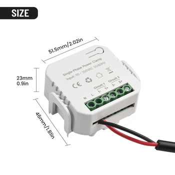 Монитор мощности Счетчик энергии Wifi 2,4 ГГц С трансформаторным зажимом 90 ~ 250 В переменного тока 50/60 Гц Прочный для обустройства дома 0