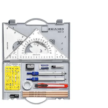 Набор инструментов для механического рисования, студенческий экзамен по инженерной архитектуре, Чертежный компас, Комбинированный набор Т-образной линейки 4