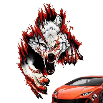 Наклейка Angry Wolf, забавные наклейки Wolf на окна, водонепроницаемые наклейки из ПВХ на кузов автомобиля, стильные украшения для автомобиля, грузовика, мотоцикла