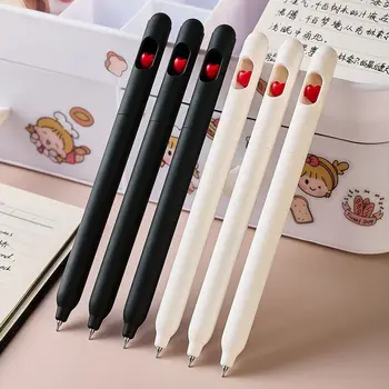 Нейтральная гелевая ручка, подарочная ручка на День Святого Валентина, черные чернила, 0,5 мм, гелевая ручка с сердечком, пишущая плавно, ручка для подписи, ручка для пары в виде сердца