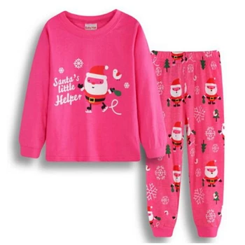 Новый детский комплект пижам для маленьких мальчиков и девочек, пижамный костюм с героями мультфильмов, Снеговик, Олень, Рождественская пижама Санта-Клауса, детская одежда