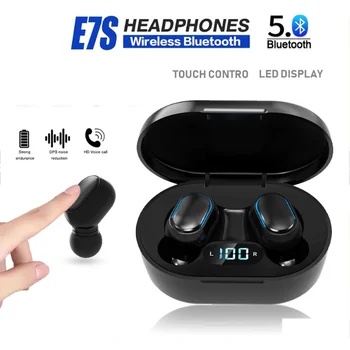 Оригинальная беспроводная Bluetooth-гарнитура E7S TWS с микрофоном, наушниками со светодиодным дисплеем для iPhone, наушниками Xiaomi TWS, Bluetooth-наушниками