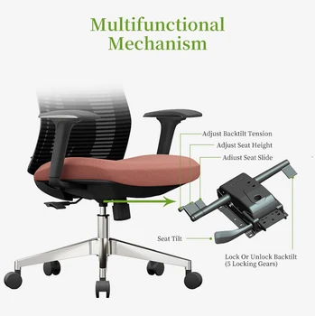 Офисный стул для руководителей с 4d регулируемой поворотной сеткой, эргономичный офисный стул с высокой спинкой и поясничной поддержкой 3